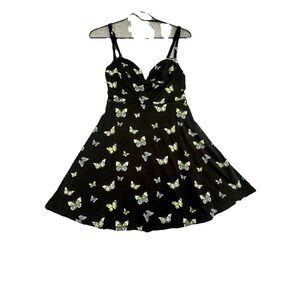 Urban Outfitters Butterfly Print Mini Sun‎ Dress Size Small Festival Fair Summer